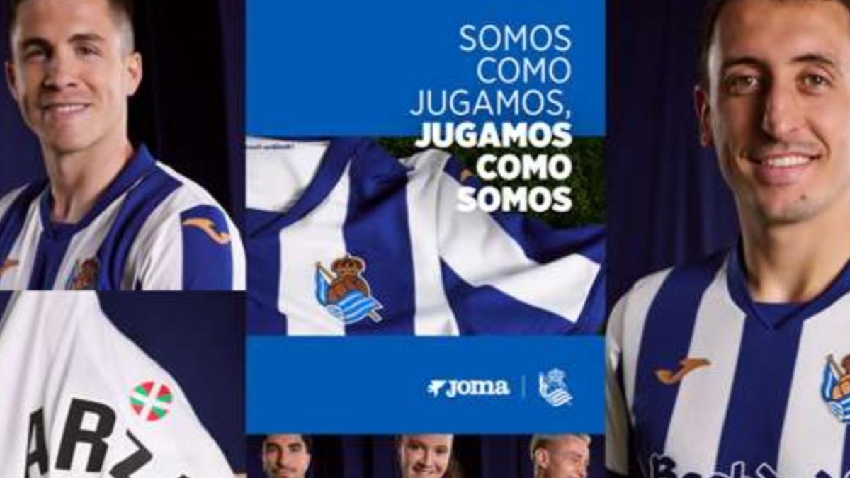 La Real presenta la camiseta de su debut con Joma