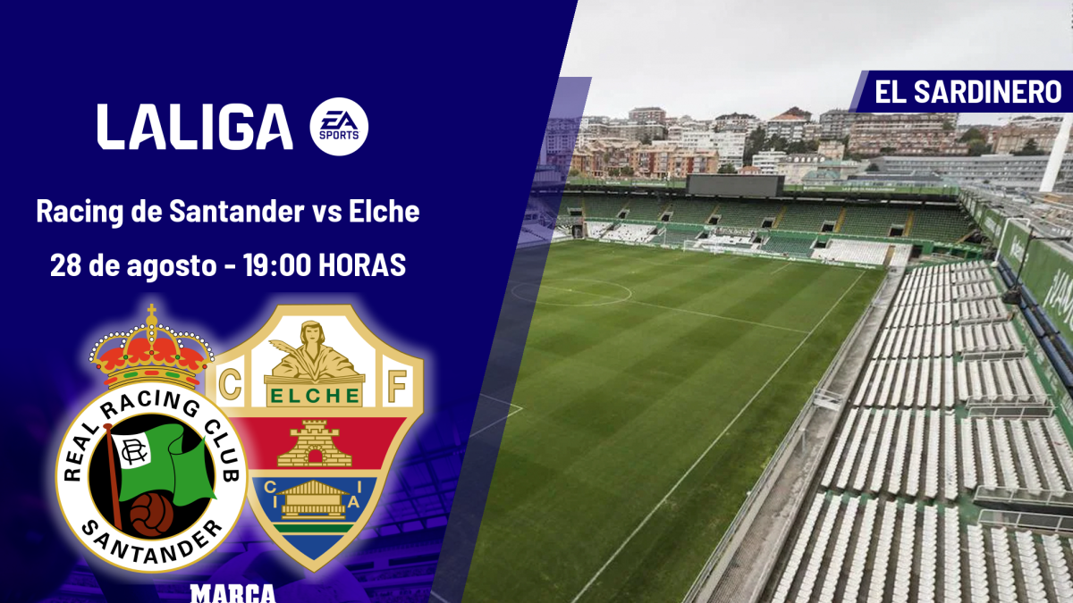 Racing de Santander - Elche: horario y dónde ver hoy en TV el partido de LaLiga EA Sports