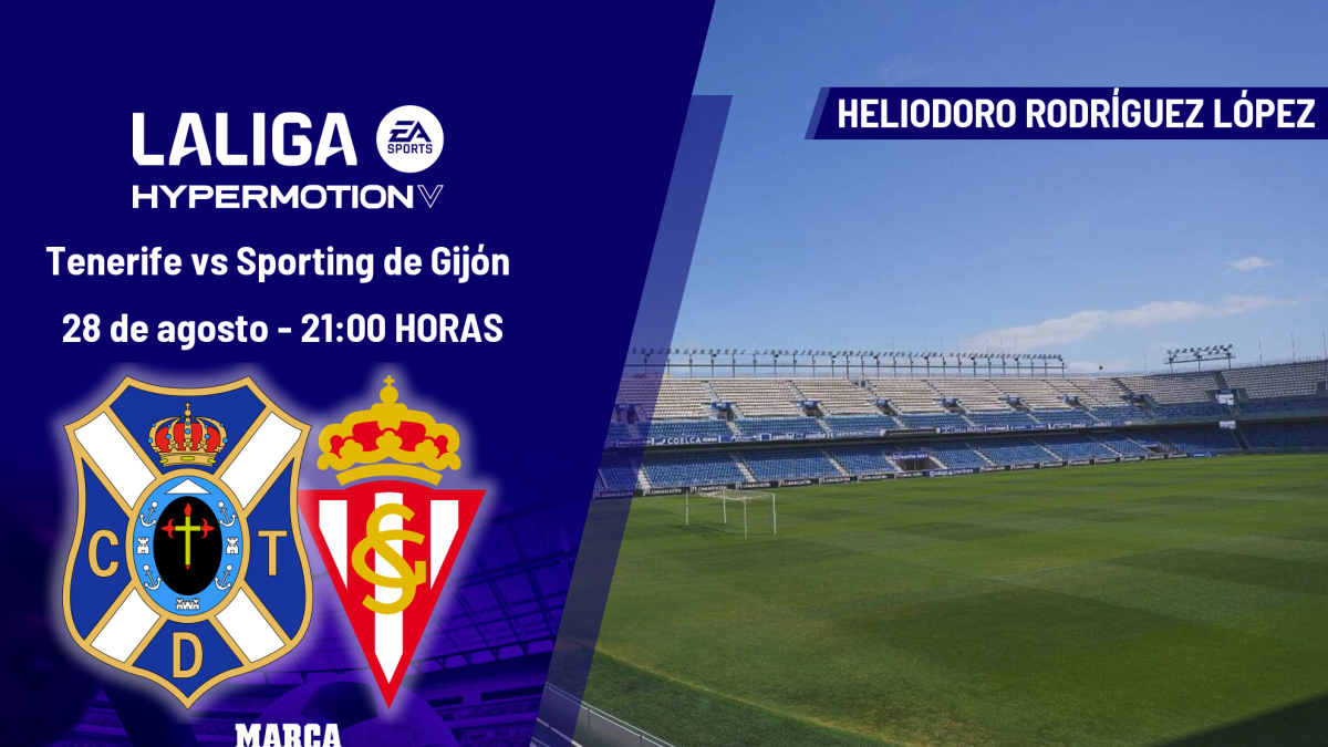 Tenerife - Sporting de Gijón: horario, dónde ver en TV y canal del partido de LaLiga Hypermotion