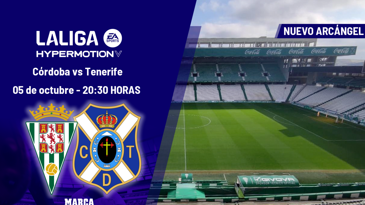 Córdoba - Tenerife: horario y dónde ver hoy en TV y online el partido de la jornada 8 de LaLiga Hypermotion