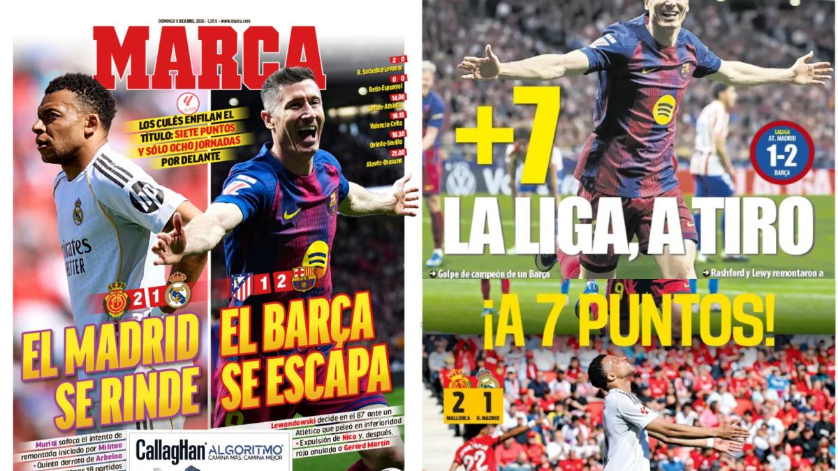 Las portadas: el Madrid se rinde, el Barça se escapa...