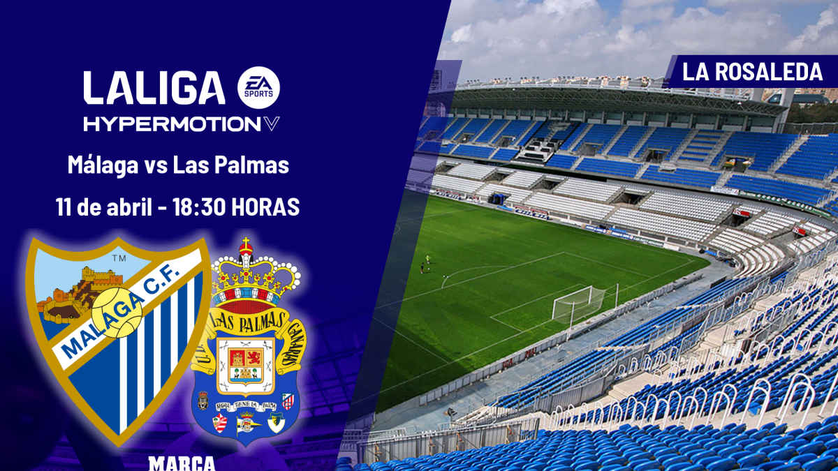 Málaga - Las Palmas: horario, dónde ver en TV y canal del partido de LaLiga Hypermotion