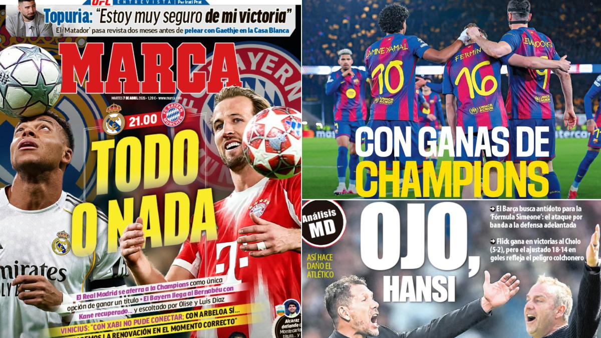 Las portadas: todo o nada para el Madrid
