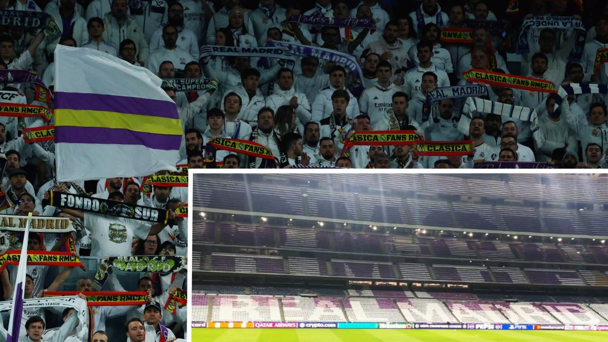Madrid-Bayern: Tifo blanco y morado 360º y 4.000 alemanes en las gradas
