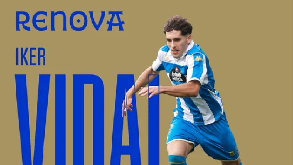 El lateral Íker Vidal renueva una temporada con el Deportivo