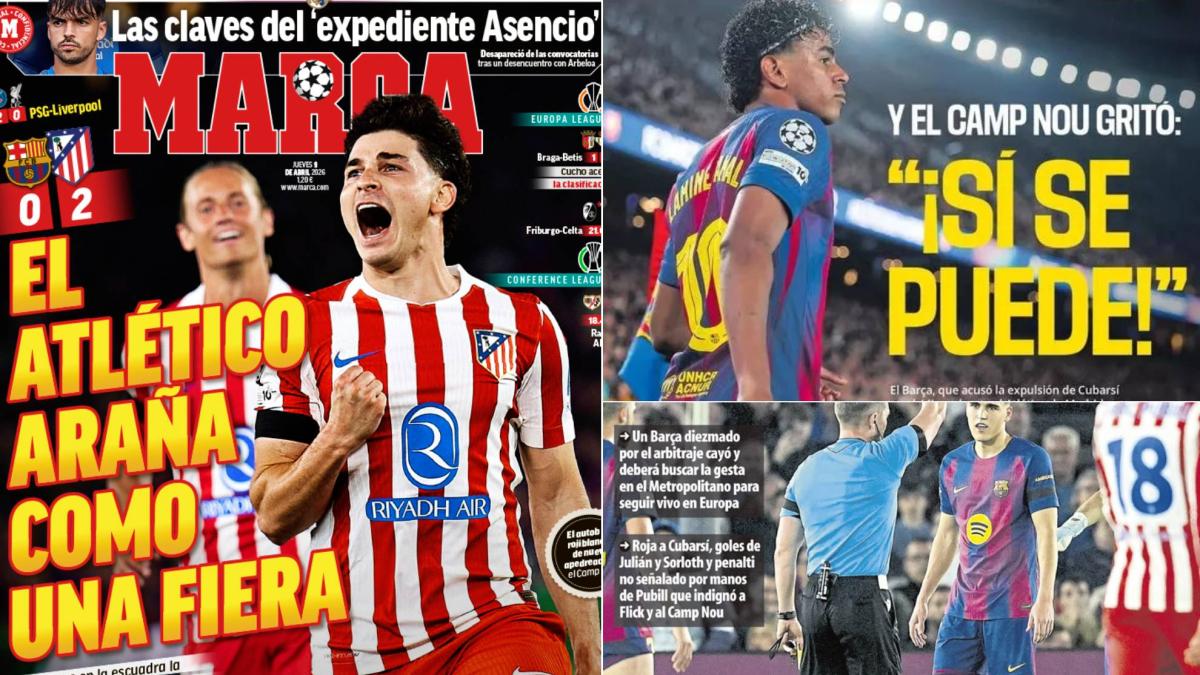 Las portadas tras la victoria del Atlético en el Camp Nou