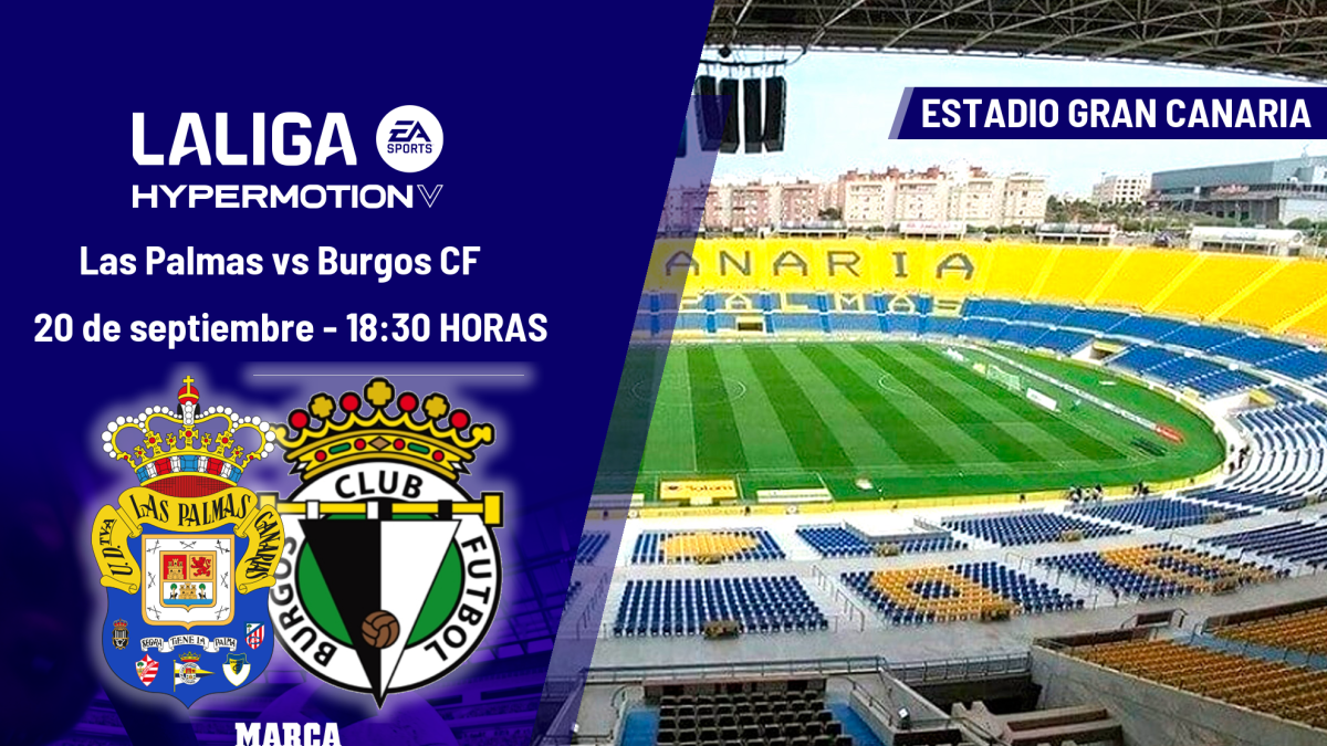 Las Palmas - Burgos CF: horario y dónde ver hoy en TV y online el partido de la jornada 6 de LaLiga Hypermotion