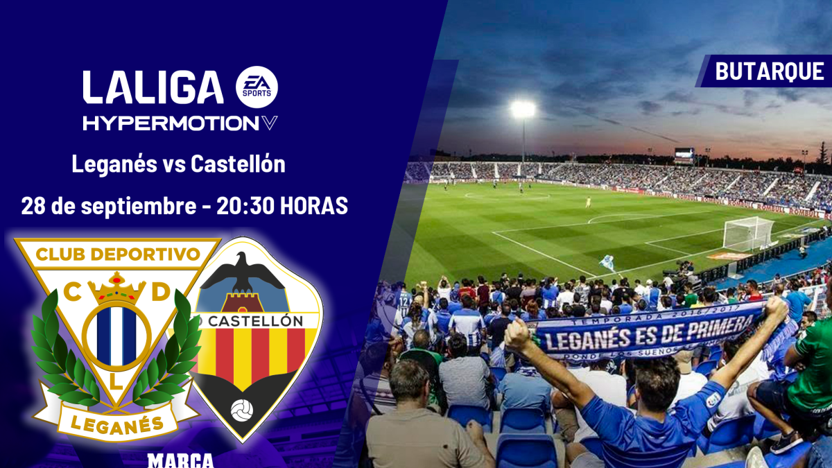 Leganés - Castellón: horario y dónde ver hoy en TV el partido de LaLiga Hypermotion