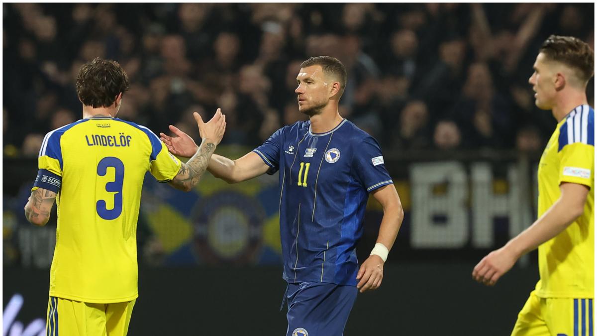 Emotivo adiós de Edin Dzeko con Bosnia en el empate ante Suecia