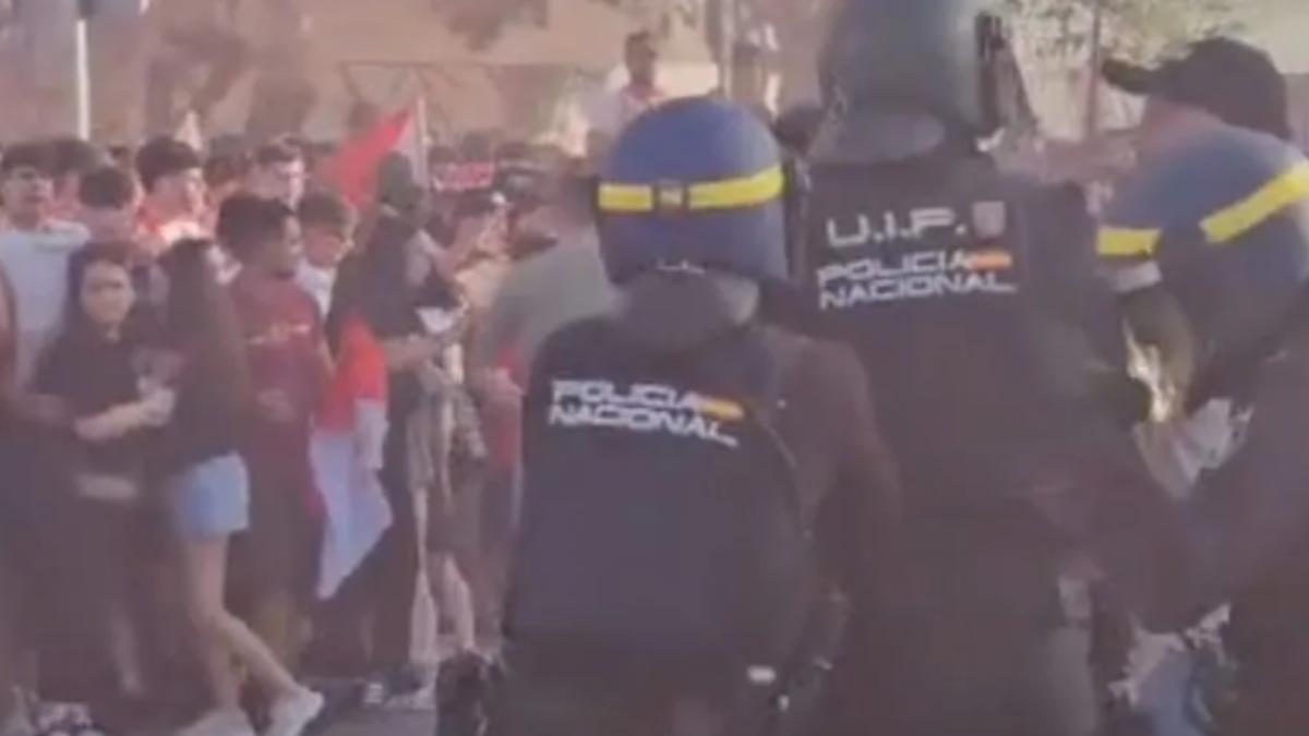 Un aficionado herido en la previa del Almería - Málaga