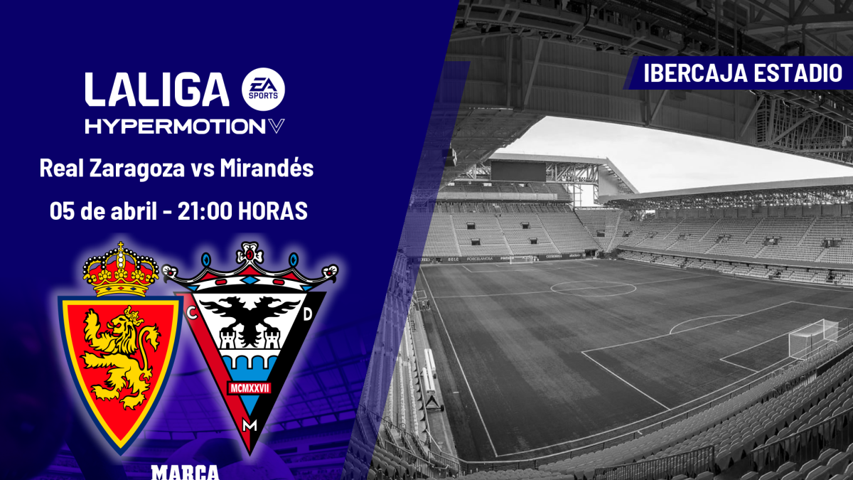 Real Zaragoza - Mirandés: horario, dónde ver en TV y canal del partido de Segunda división