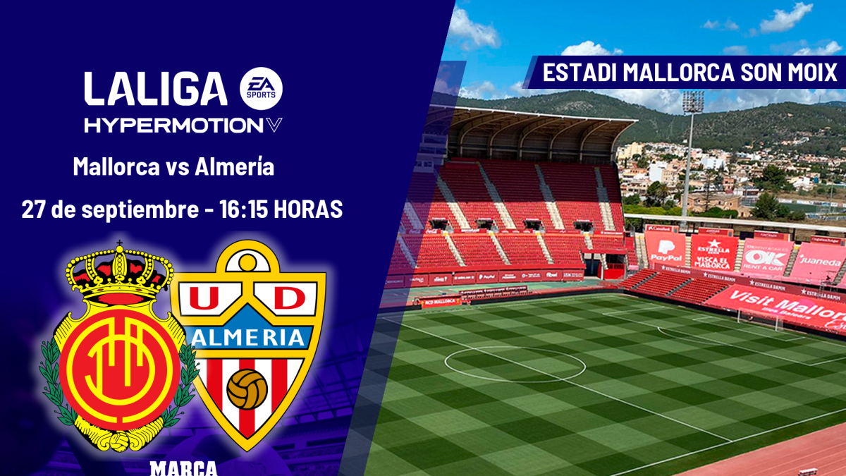 Mallorca - Almería: horario, dónde ver en TV y canal del partido de LaLiga Hypermotion