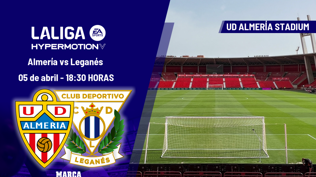 Almería - Leganés: horario, dónde ver en TV y canal del partido de Segunda división