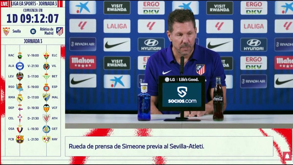 Simeone: "Espero poder ayudar a Julián a que siga siendo el futbolista importantísimo que es para nosotros"