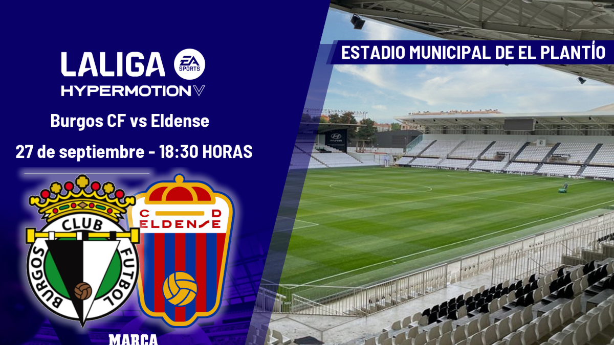 Dónde ver el Burgos - Eldense de LaLiga Hypermotion: horario y canal de TV del partido de la jornada 7