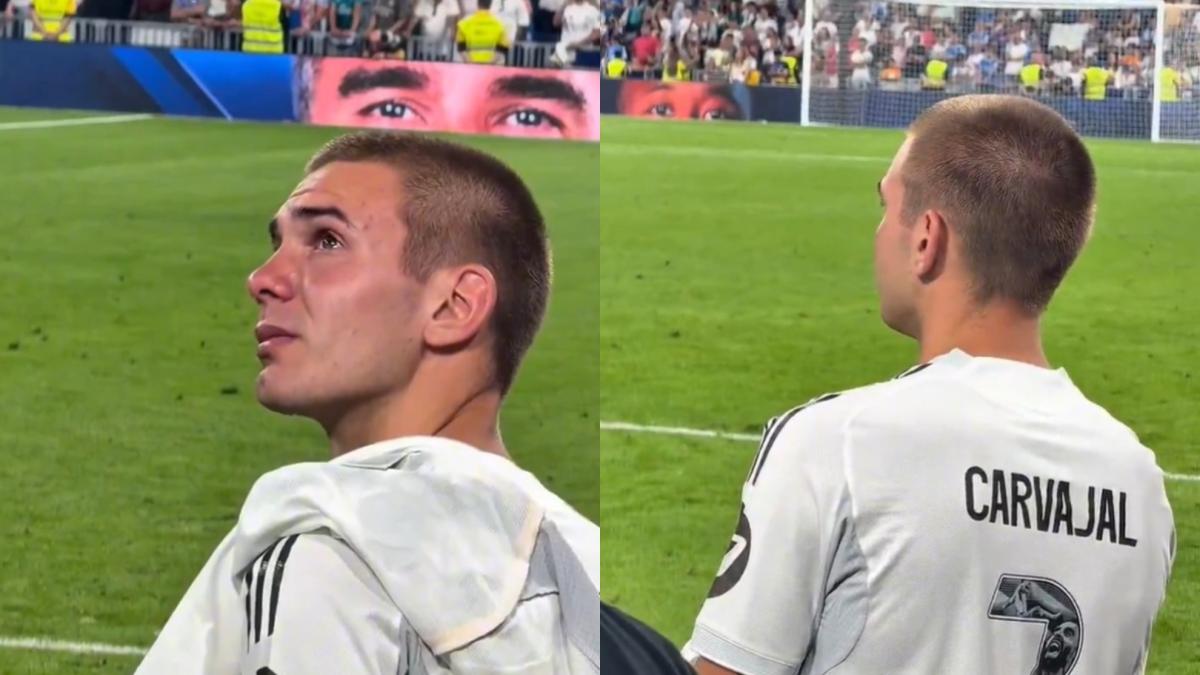 Mastantuono rompió a llorar en el adiós de Carvajal