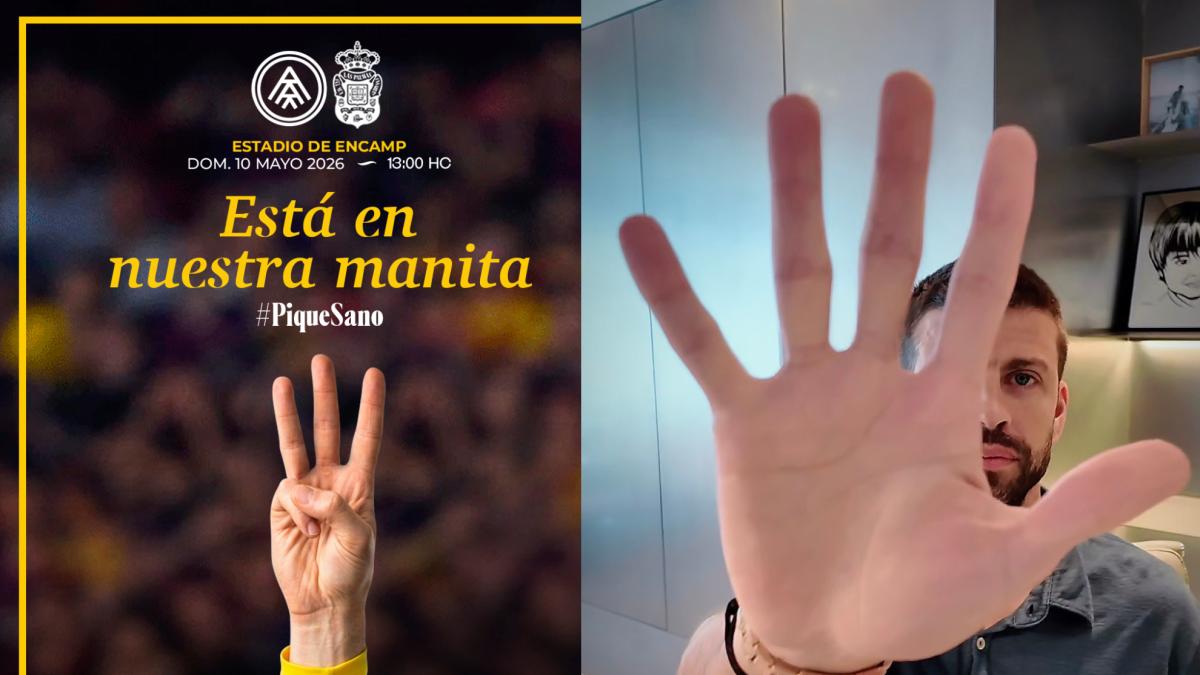 Del "está en nuestra manita" de Las Palmas en la previa... a perder 5-1 con mensaje del Andorra y foto de la manita de Piqué